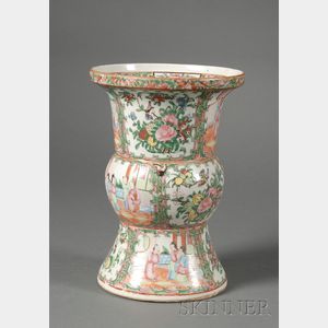 Rose Medallion Ku-form Porcelain Vase