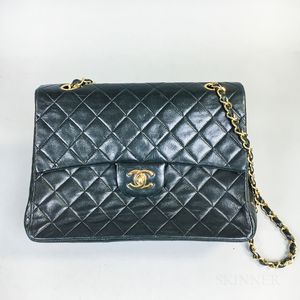 Chanel Black Leather Quilted Handbag