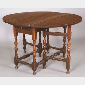 William & Mary Maple, Sycamore, and Pine Gate-leg Table