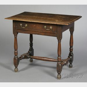 English Oak Single-Drawer Side Table