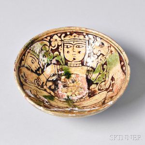 Polychrome Pottery Garrus Bowl with Figural Decoration
