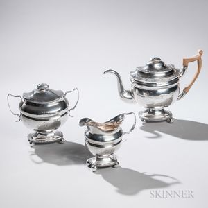 Assembled Three-piece Coin Silver Tea Service