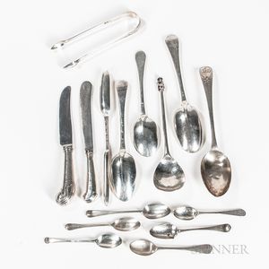 Fifteen Pieces of English Sterling Silver Flatware