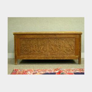 Carved Wood Cedar-lined Storage Chest.