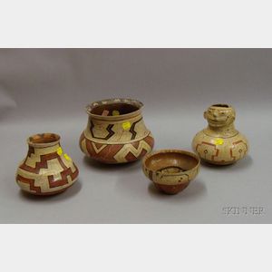 Four Pieces of Shipibo Amazon Tribal Pottery