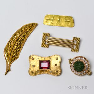 Group of Gold Brooches