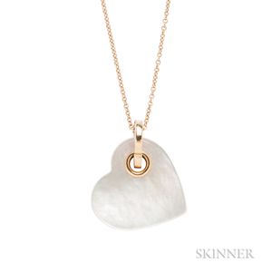 18kt Gold and Mother-of-pearl Heart Pendant, Tiffany & Co.