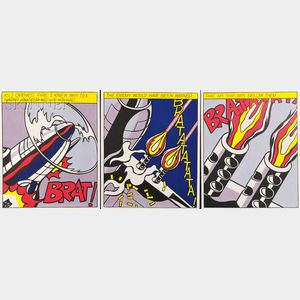 After Roy Lichtenstein (American, 1923-1997) As I Opened Fire... /A Triptych