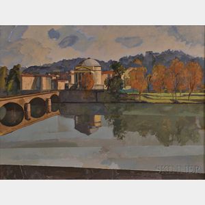 Mauro Chessa (Italian, b. 1933) View of Turin, Italy