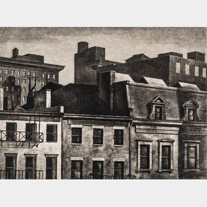 Armin Landeck (American, 1905-1984) Housetops, 14th Street