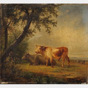 Dutch School, 19th Century Cattle in a Tranquil Pasture