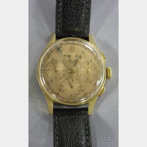 18kt Gold Wristwatch, "Triple Date Chronograph", Heuer