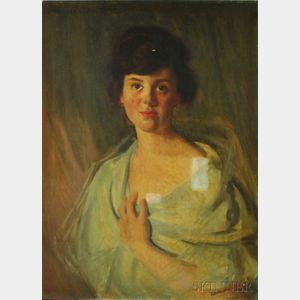 Arthur Merton Hazard (American, 1872-1930) Portrait of a Young Woman, Marian McLean Reynolds Pollhill