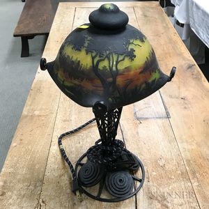 Cameo Glass Table Lamp After Daum