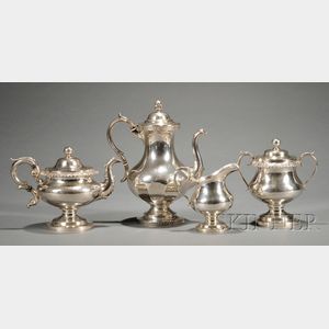 Assembled Four-Piece Coin Silver Tea and Coffee Service