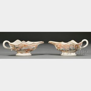 Pair of Chinese Export Porcelain Sauceboats