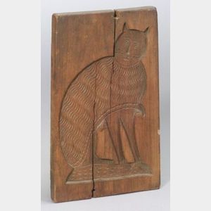 Primitive Carved Fruitwood Two-sided Panel