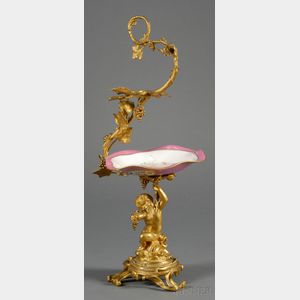 Gilt-bronze and Porcelain Compote