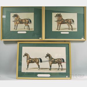 Three French Equestrian Lithographs