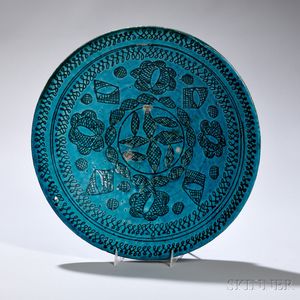 Turquoise-glazed Plate