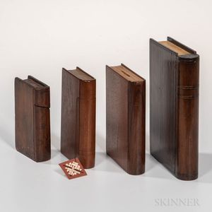 Four Wooden Book-form Banks