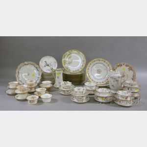 Large Group of Limoges Floral Decorated China
