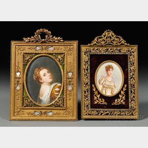 Two Framed Oval Portrait Miniatures