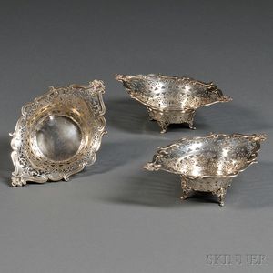 Three Canadian Sterling Silver Nut Dishes