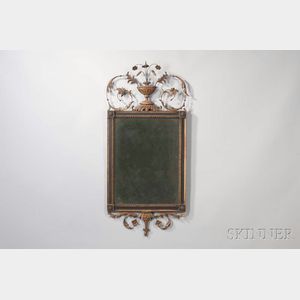 Neoclassical Painted and Gilt-gesso Mirror