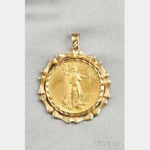 1986 American Eagle Fifty Dollar Gold Coin-mounted Pendant