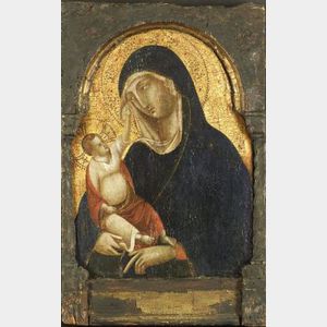 Sienese School, 15th Century Style Madonna and Child