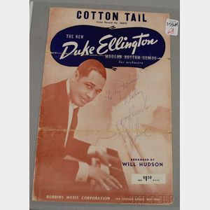 Duke Ellington Autographed Illustrated Cotton Tail Outer Sleeve