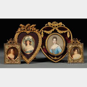 Four Framed Portrait Miniatures