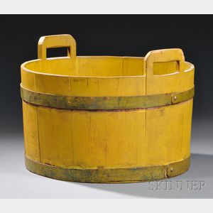Shaker Yellow-painted Wood Tub