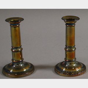 Pair of Weighted Silver-plated Candlesticks