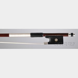 French Silver-mounted Violin Bow, Attributed to Pierre Simon, c. 1860