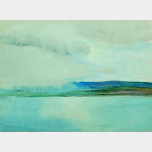 George Hawley Hallowell (American, 1871-1926) Rising Mist on Lunksoos Pond