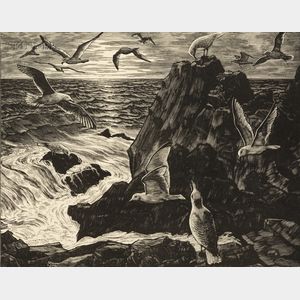 Leo John Meissner (American, 1895-1977) Gulls at Dawn