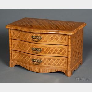 Miniature Louis XVI Style Parquetry Inlaid Chest of Drawers