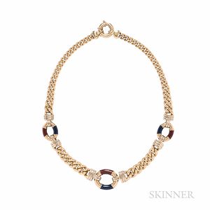 14kt Gold and Enamel Necklace