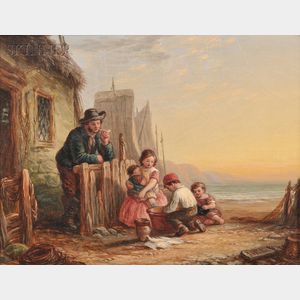 John Anthony Puller (British, fl. 1821-1867) Fisherman's Family