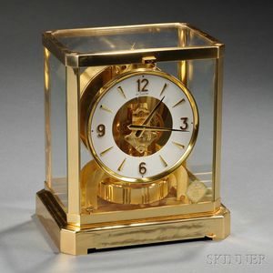 Atmos Brass and Glass Clock by Le Coultre