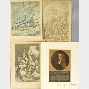 Four Old Master Woodcuts: Nicolas Le Sueur (French, 1691-1764),L'Invention de la Croix