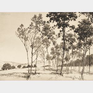 Samuel V. Chamberlain (American, 1895-1975) Lot of Three Landscape Views: The Cypresses, Siracusa