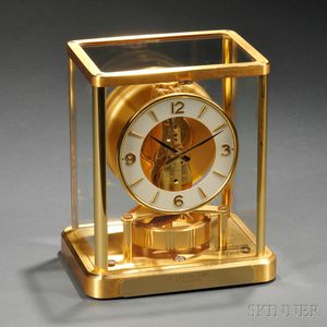 Atmos Brass and Glass Clock by Le Coultre