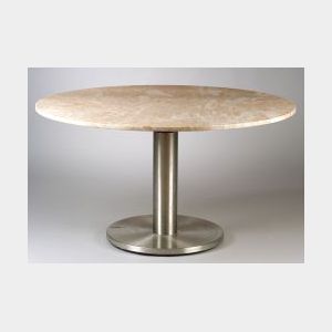 Marble and Stainless Steel Table