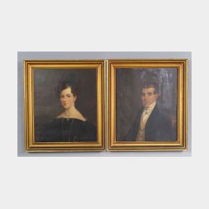 Attributed to John S. Blunt (New England, 1798-1835) Pair of Portraits