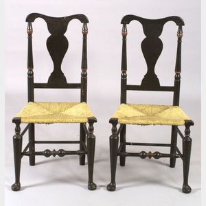 Pair of Queen Anne Turned Side Chairs
