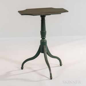 Green-painted Birch Candlestand