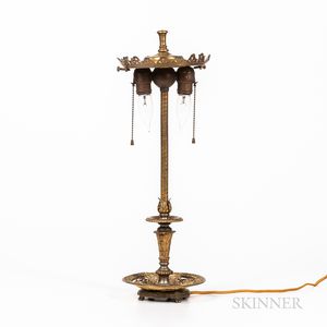 Neoclassical-style Brass Two-light Chandelier